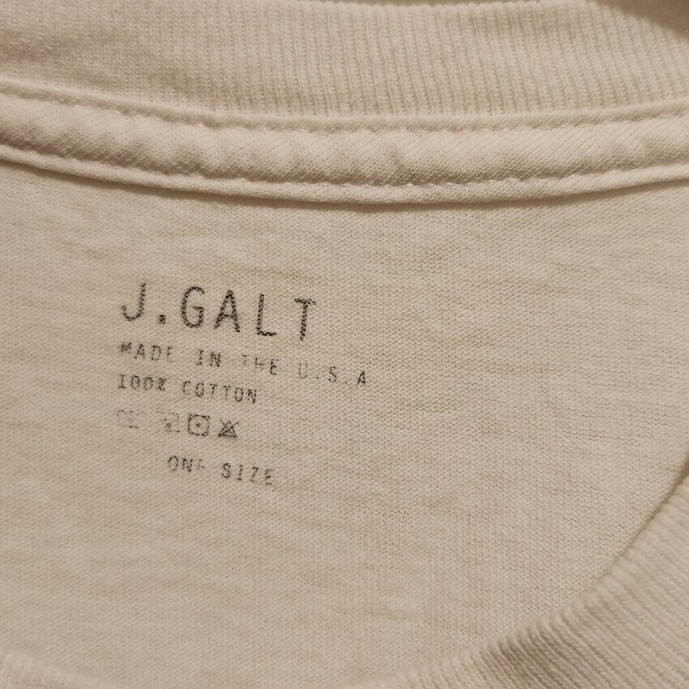 J. Galt White Cotton Short Sleeve Brandy Japan Graphic Tee Crop Top One Size - Picture 3 of 5